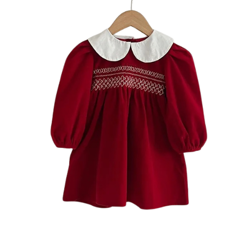 Velvet Smocked Christmas Dress